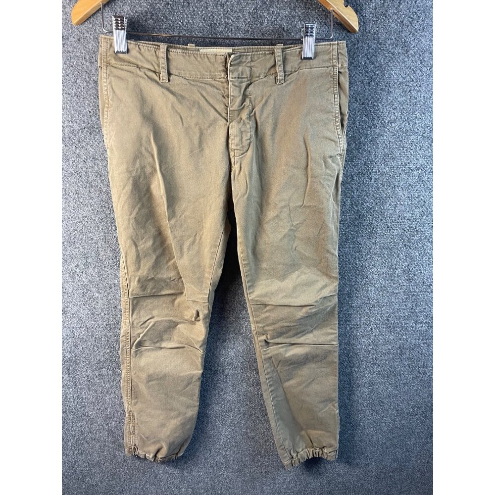 Nili Lotan French Military Pants Sz 0 Womans Brown Elastic Cuffs 80NL
